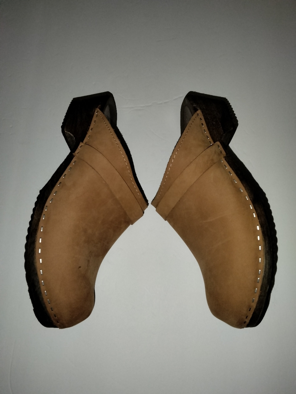 Lotta's From Stockholm (Size 42) Camel Brown Leather Slip-on Swedish Clog Mule